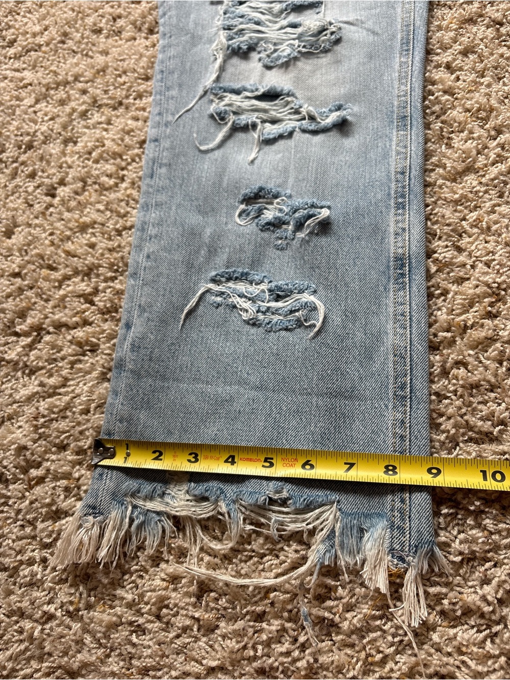 We The Free Free People Maggie Super Shredded Destroyed Light Blue Jeans Sz 32 - Picture 5 of 12